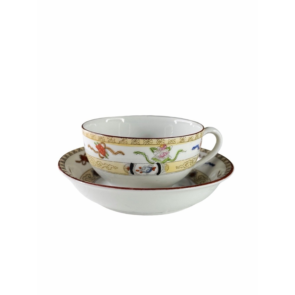 Noritake Lazarre Tea Cup & Saucer Set Made in Japan Floral Gold Trim Collectible